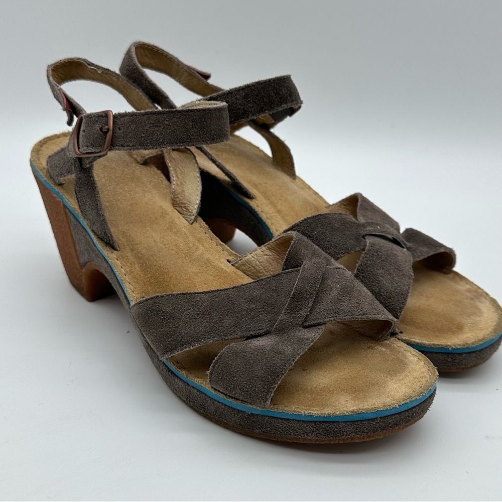 Camper Tiramisu Brown Suede Heeled Sandals